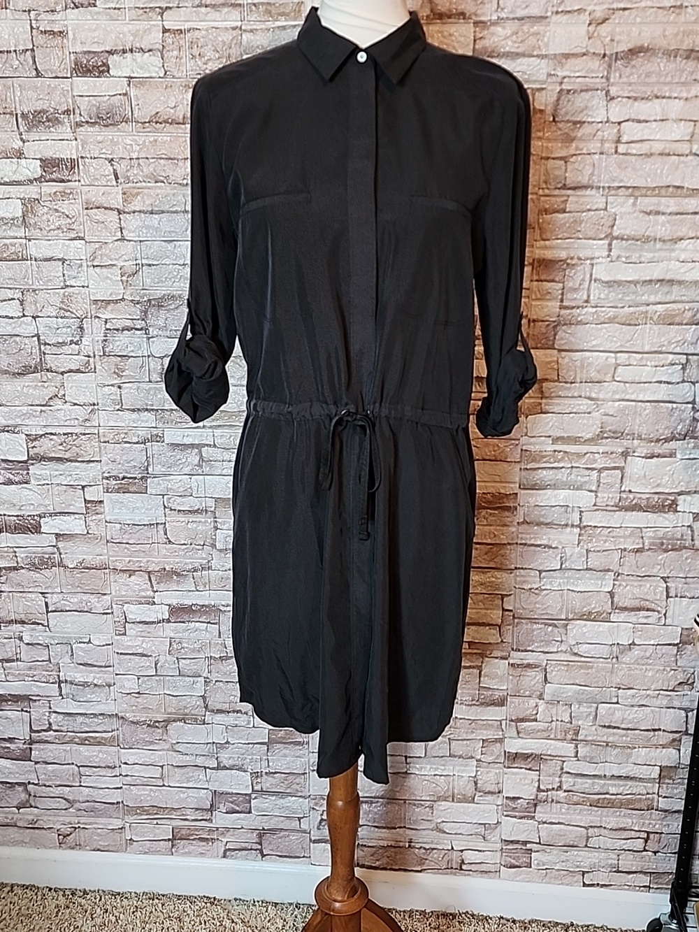 Lou & Grey   Button-Up Black Dress
